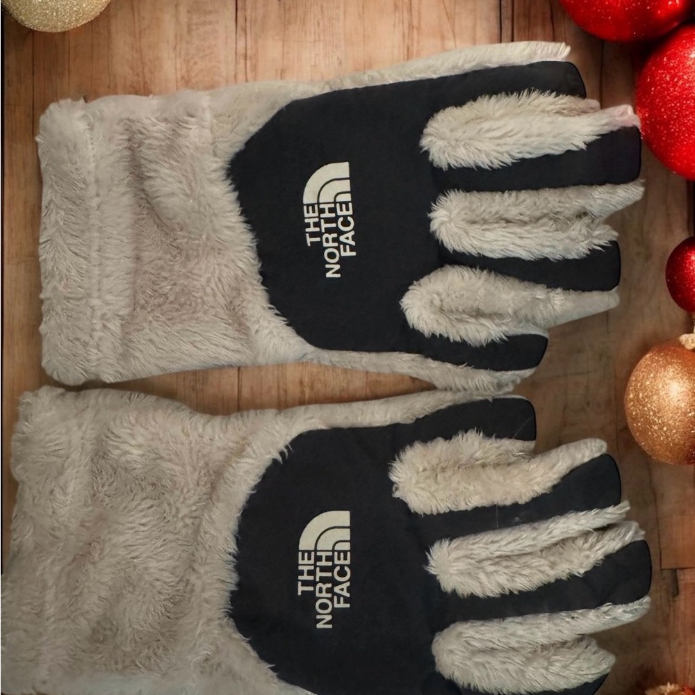 The North Face fabric Cream color Fleece Gloves